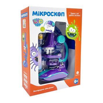 Дитячий мікроскоп SK 0006(Violet) світло, 19,5 см, 2 пробірки, скло SK 0006(Violet) фото