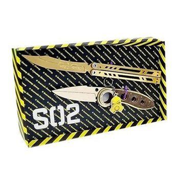 Набір ножів сувенірних дерев'яних SO-2 "МЕТЕЛЬ LEGASY & ВИКИДУХ ФЛІП BLACK" SO2-5-B SO2-5-B фото