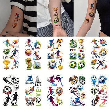 Набір дитячих тимчасових тату "Футбол №1" football-tattoo-mini-set- 10 штук по 12*7 см football-tattoo-mini-set- фото