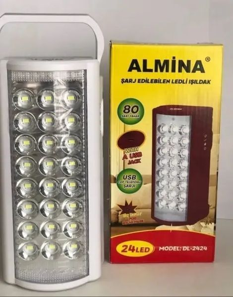 Ліхтар переносний світлодіодний з повербанком ALFARID (Almina) , вбудований акумулятор DL-2424 30000 MAH, 24 LED, ЗУ 220V jm52410 фото