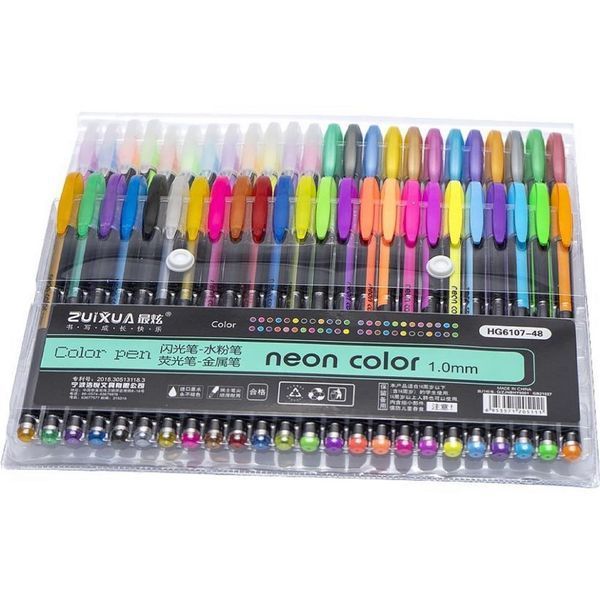 Набір гелевих ручок "Neon color" HG6107-48, 48 кольорів HG6107-48 фото