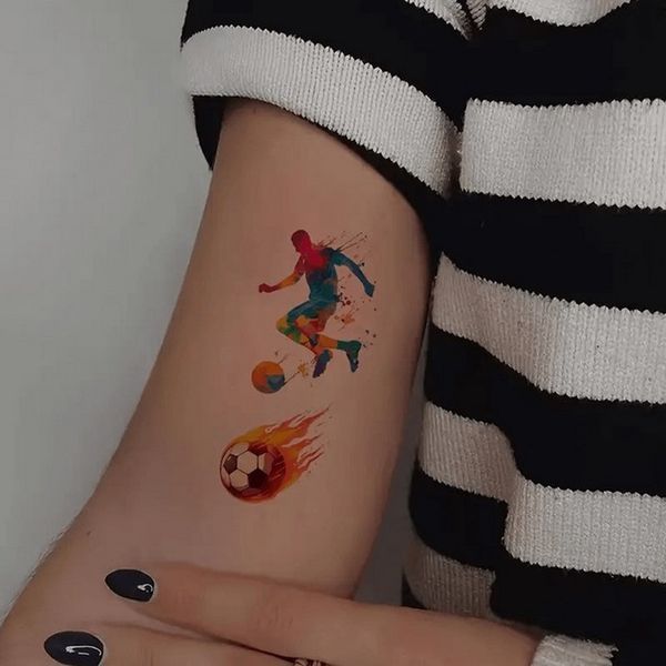 Набір дитячих тимчасових тату "Футбол №1" football-tattoo-mini-set- 10 штук по 12*7 см football-tattoo-mini-set- фото