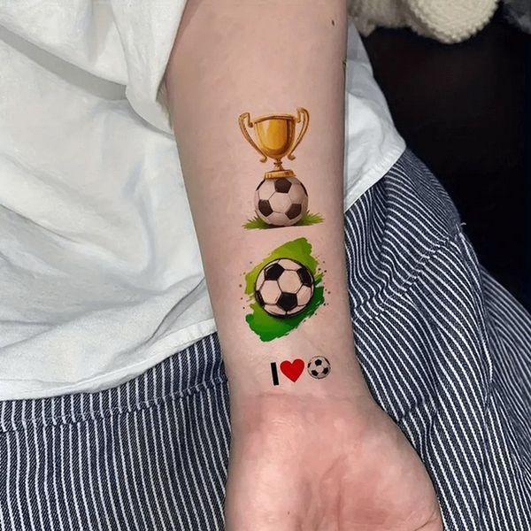 Набір дитячих тимчасових тату "Футбол №1" football-tattoo-mini-set- 10 штук по 12*7 см football-tattoo-mini-set- фото
