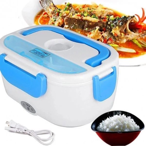 Ланчбокс з підігрівом їжі 220V, Electric lunch box, ланч-бокс Блакитний pr65638435/1-1 фото