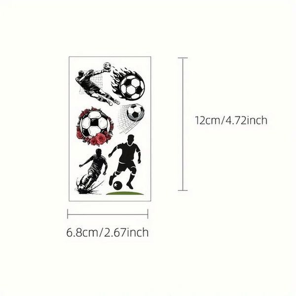 Набір дитячих тимчасових тату "Футбол №1" football-tattoo-mini-set- 10 штук по 12*7 см football-tattoo-mini-set- фото