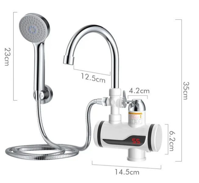 Кран-водонагрівач із душем нижнє під'єднання Instant electric heating water Faucet FT-001 FT001 фото