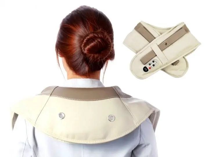 Вібраційно-ударний масажер для плечей та тіла Cervical Massage Shawls 80113 фото