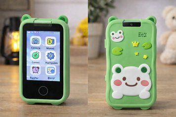 Зелений Телефон Інтерактивний Смартфон із сенсорним екраном Дитяча іграшка з іграми камерою додатками AZ-1156/4 фото