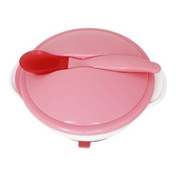 Тарілка на присосці з термоложкою та кришкою MGZ-0101(Pink) 250 мл MGZ-0101(Pink) фото