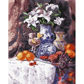 Картина&nbsp;за&nbsp;номерами "Білосніжні&nbsp;лілії" &copy;Catrin Bespaliuc Ідейка&nbsp;KHO2934 40х50 см KHO2934 фото