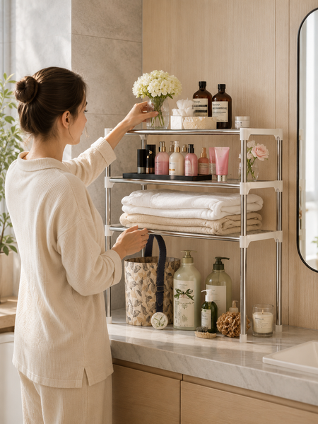 Полиця-органайзер для мікрохвильової печі Multifunctional storage rack / Multifunctional storage rack / Кухонна полиця-стелаж 2054204 фото