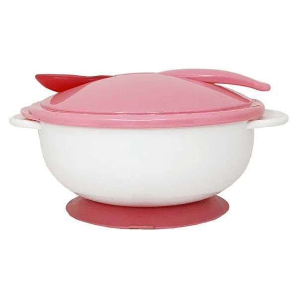 Тарілка на присосці з термоложкою та кришкою MGZ-0101(Pink) 250 мл MGZ-0101(Pink) фото