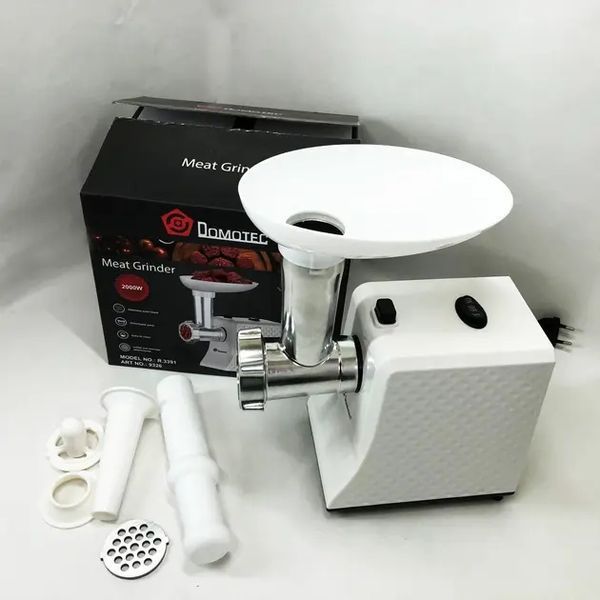 М'ясорубка електрична domotec r3391 2000w, компактна м'ясорубка для дому, м'ясорубка 3 в 1 2019326 фото