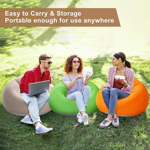 Надувне крісло-пуф Inflatable Sofa / Надувне крісло-мішок 110&times;110&times;85 см G6820 фото