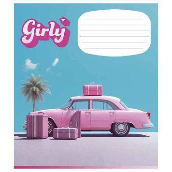 Зошит учнівський "Girly" Школяр 012-3330L-2 в лінію, 12 аркушів 012-3330L-2 фото
