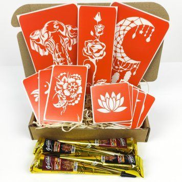 Набір хни з трафаретами для біо-тату №5 henna-set-05 henna-set-05 фото