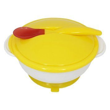 Тарілка на присосці з термоложкою та кришкою MGZ-0101(Yellow) 250 мл MGZ-0101(Yellow) фото