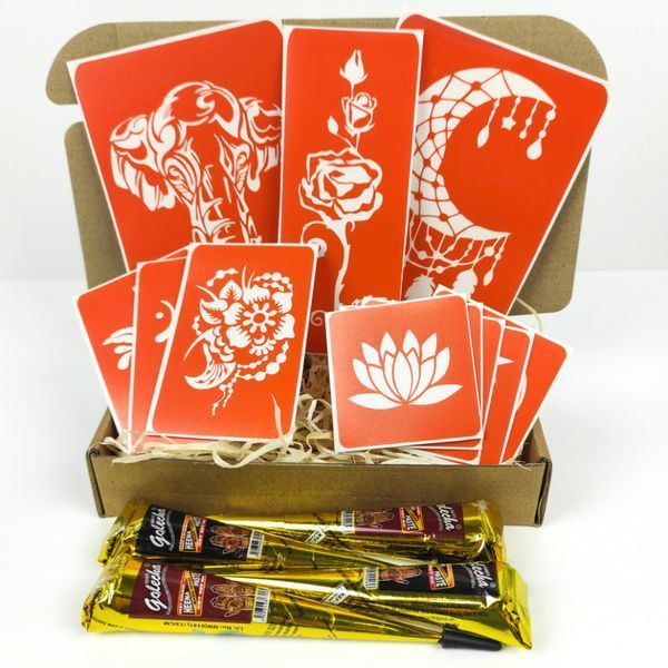 Набір хни з трафаретами для біо-тату №5 henna-set-05 henna-set-05 фото