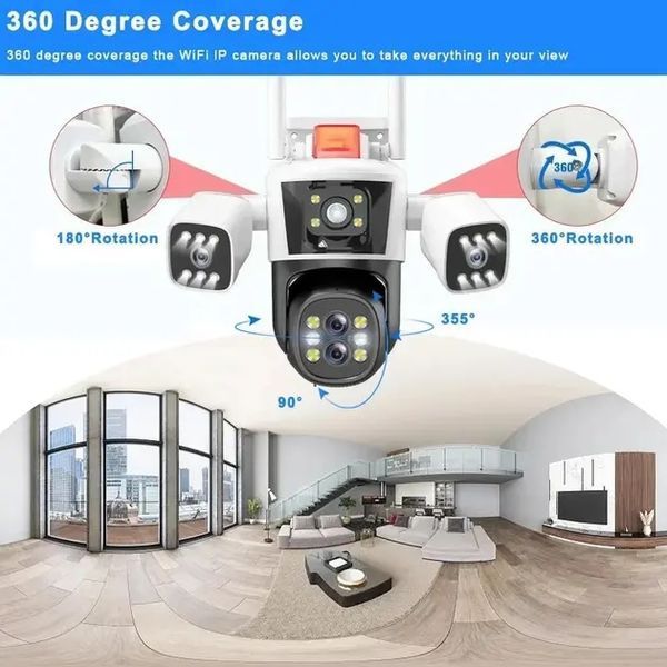 Камера IP спостереження Wifi 16 Мп 10-Х ZOOM вулична поворотна G9578 фото