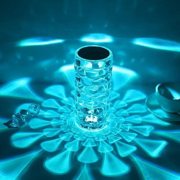 Настільна лампа нічник Алмаз RGB для створення атмосфери затишний світильник на акумуляторі 16 кольорів Diamond DIA166 фото