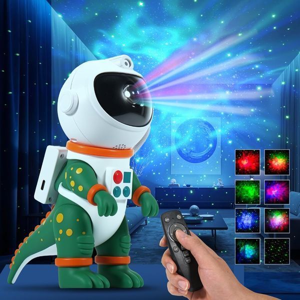 Нічник динозавр астронавт Dinosaur Astronaut Space Projector G6076 фото
