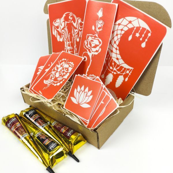 Набір хни з трафаретами для біо-тату №5 henna-set-05 henna-set-05 фото