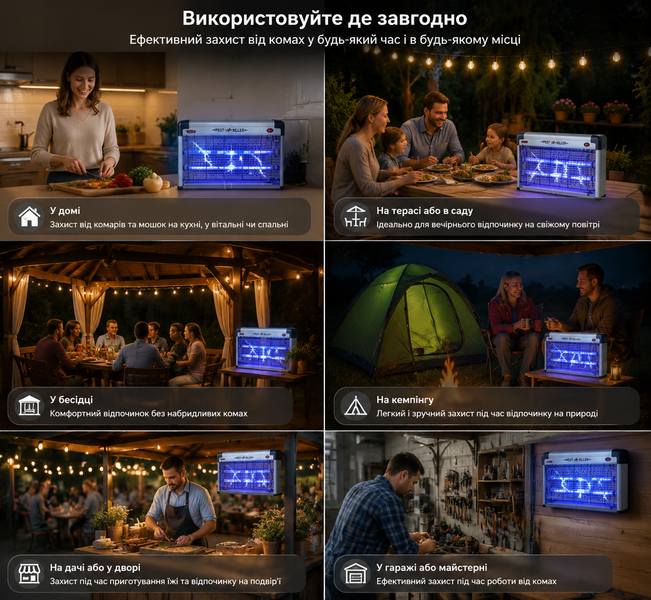 Лампа для комарів 16 Вт / Знищувач комах 38&times;26&times;9 см / UV лампа-пастка від комарів та мух KARMA548 фото