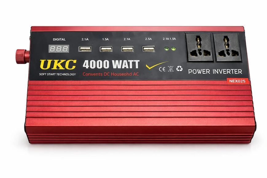 Перетворювач напруги Power Inverter 4000W з 12V на 220 565567754000 фото