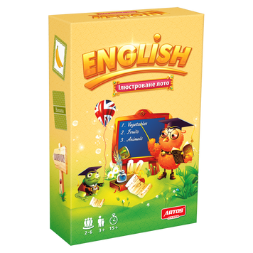 Навчальна настільна гра Лото "ENGLISH" 0796 ілюстрована 0796 фото