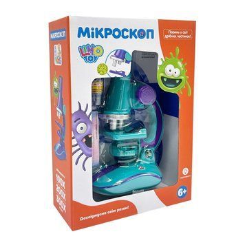 Дитячий мікроскоп SK 0006(Turquoise) світло, 19,5 см, 2 пробірки, скло SK 0006(Turquoise) фото