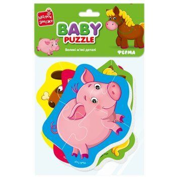 Дитячі бебі пазли "Ферма" VT1106-87 картинки - 4 шт VT1106-87 фото