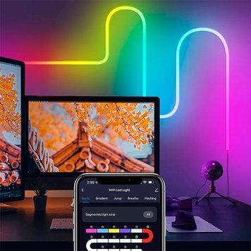 Розумна гнучка LED Neon RGB стрічка-шланг 3 метрів від USB управління режимами з телефону, Bluetooth додаток, пульт Jam12-25 фото
