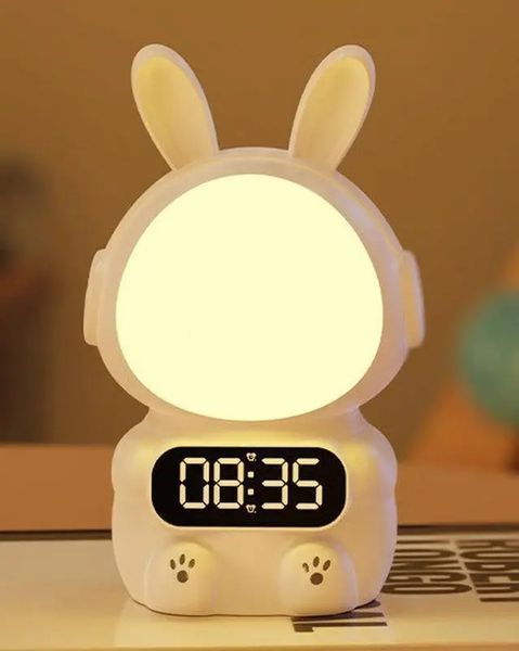 Дитячий годинник із будильником Кролик Rabbit clock with LIGHT WHITE 2127637 фото