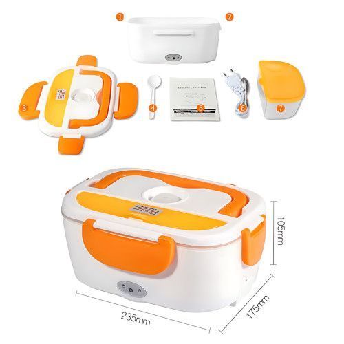 Ланчбокс з підігрівом їжі 220V, Electric lunch box, ланч-бокс Помаранчевий pr65638435/1-4 фото
