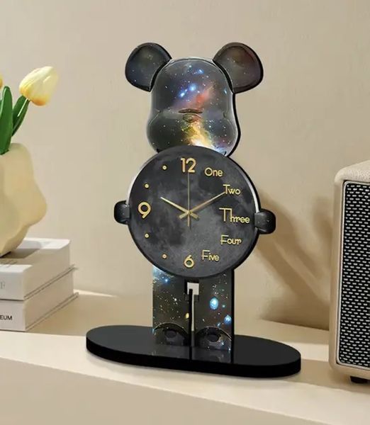 Настільний Годинник Фігурка Ведмідь Bearbrick Космічні 30 см M17172 фото