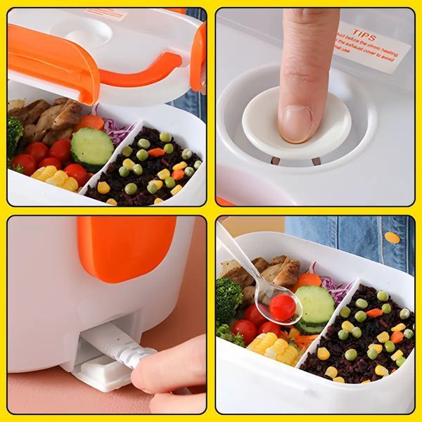 Ланчбокс з підігрівом їжі 220V, Electric lunch box, ланч-бокс Помаранчевий pr65638435/1-4 фото