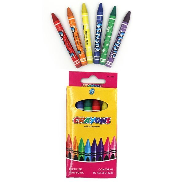 Набір дитячих воскових олівців "Crayons" 8496-6, 90 мм, 6 кольорів 8496-6 фото