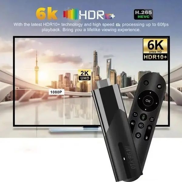 Смарт ТВ приставка LEMFO M98-Y10 2/16 Гб Smart TV Stick Android 13 (ATV) з голосовим пультом 2053937 фото