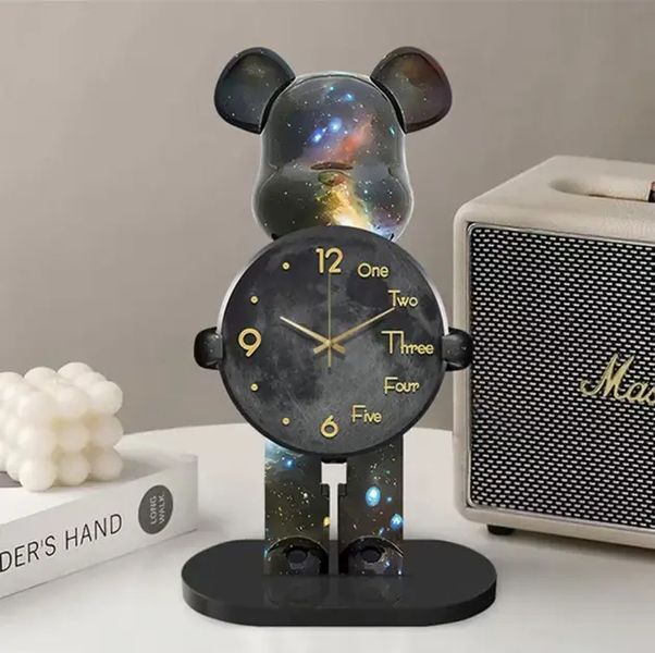 Настільний Годинник Фігурка Ведмідь Bearbrick Космічні 30 см M17172 фото
