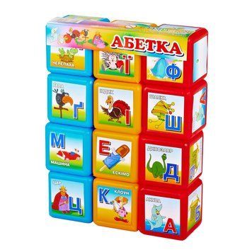 Дитячі розвиваючі кубики "Абетка" 06042, 12 шт. в наборі 06042 фото
