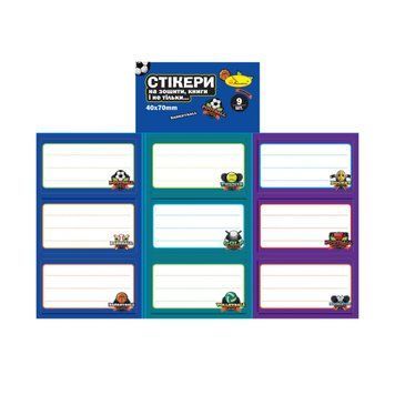 Набір стікерів для зошитів і книг НС-15-1, 9 штук 70х40 мм НС-15-1 фото