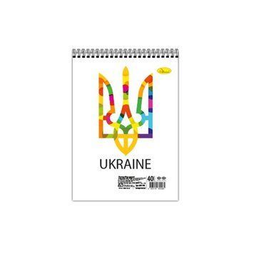 Блокнот "Emblem of Ukraine" А6 АП-1907-6, 40 аркушів, пружина зверху АП-1907-6 фото
