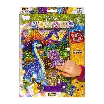 Креативна творчість "Glitter Mosaic Діно" БМ-03-01 блискуча мозаїка БМ-03-01 фото