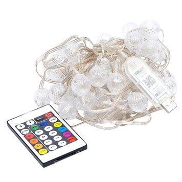 Гірлянда RGB з пультом "Кулька велика" D-52 Smart, USB 50L 5 метрів, змінює колір D-52 фото