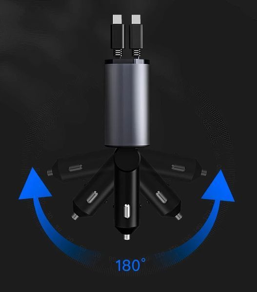 Автомобільний зарядний пристрій із швидкою зарядкою 4в1 Lightning / Type-C / USB PR-2-32 фото