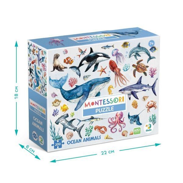 Дитячий пазл Монтессорі "Океанічні тварини" DoDo Toys 300630, 200 елементів 300630 фото
