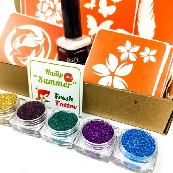 Набір для біо-тату "Літо 2.0 - гліттер" set-summer-v2-glitter set-summer-v2-glitter фото