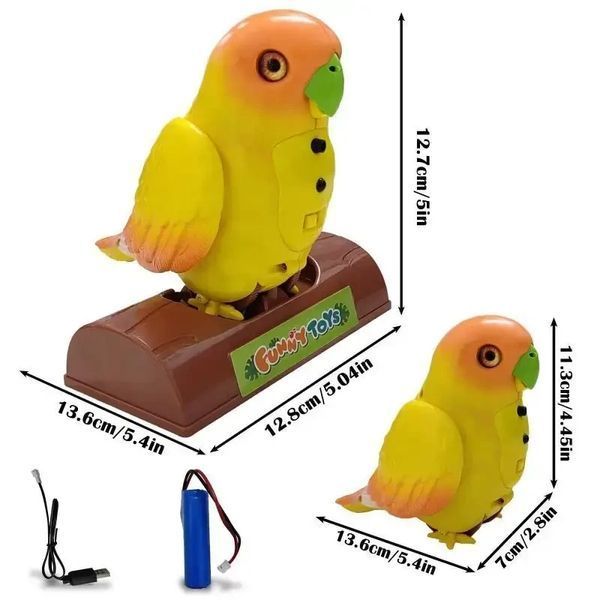 Інтерактивна іграшка-повторяшка папуг Funny Parrot TT8005 Зелений TT8005GR фото