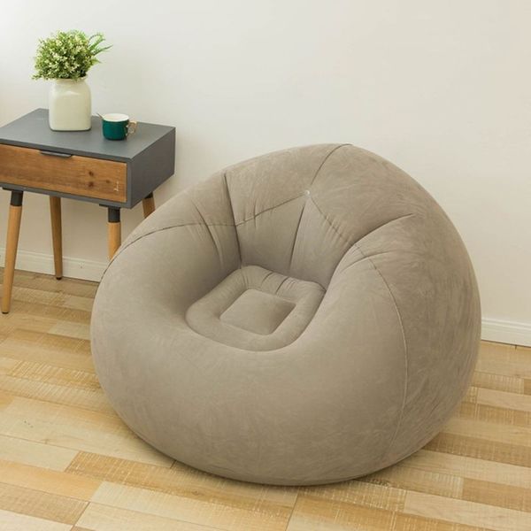 Надувне крісло-пуф Inflatable Sofa / Надувне крісло-мішок 110&times;110&times;85 см Бежевий G6820/4 фото