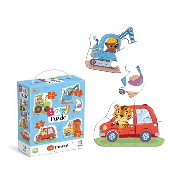 Дитячий пазл 4 в 1 "Baby puzzle. Транспорт" DoDo Toys 300685 набір 4 в 1 300685 фото